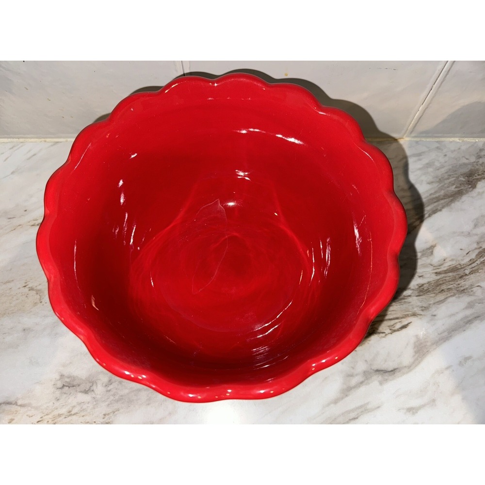 Temp-Tations Gingham Garden Lady Bug Flowers Mixing Bowl 2 Qt RARE! HTF! - Picture 3 of 6